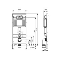 Инсталляция для унитаза TECE Base 9400413 с клавишей смыва TECEnow, белый