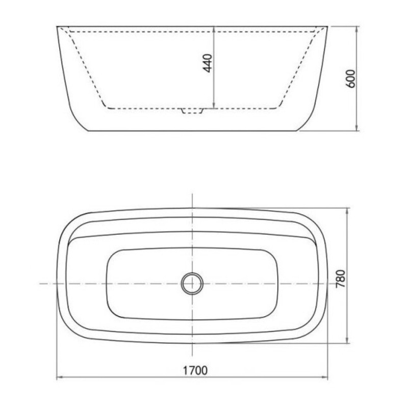 Ванна акриловая Aquanet Family Fine 170 x 78 см, белый глянцевый, 260045