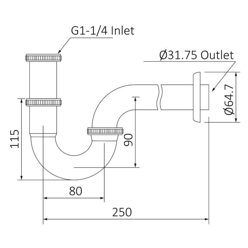 Сифон для раковины Timo 961/16L, цвет белый матовый