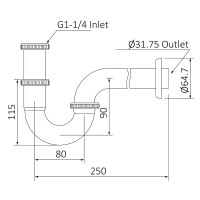Сифон для раковины Timo 961/18L, цвет черное золото