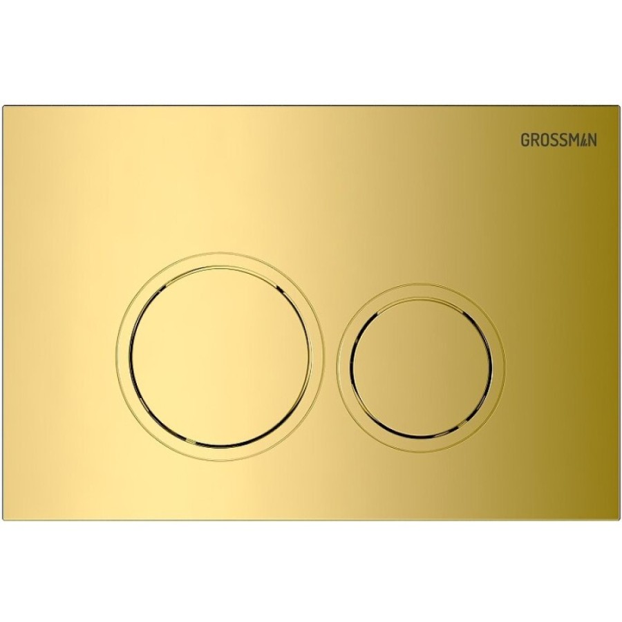 Комплект Grossman Galaxy 97.4411SQ.01.300, инсталляция 900.K31.01.000 с безободковым унитазом GR-4411SQ белый, смыв торнадо, сиденье микролифт, клавиша смыва золото глянцевое 700.K31.01.300.300