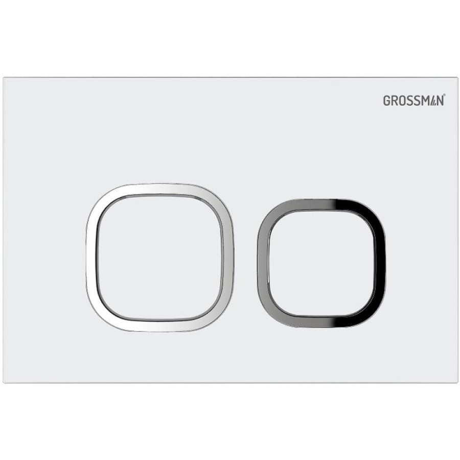 Комплект Grossman Cosmo 97.4411SQ.02.000, инсталляция 900.K31.01.000 с безободковым унитазом GR-4411SQ белый, смыв торнадо, сиденье микролифт, клавиша смыва белая глянцевая 700.K31.02.000.000