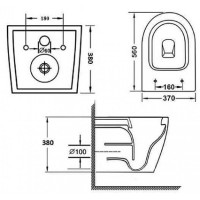 Комплект Grossman Cosmo 97.4411SQ.02.310, инсталляция 900.K31.01.000 с безободковым унитазом GR-4411SQ белый, смыв торнадо, сиденье микролифт, клавиша смыва золото матовое 700.K31.02.310.310