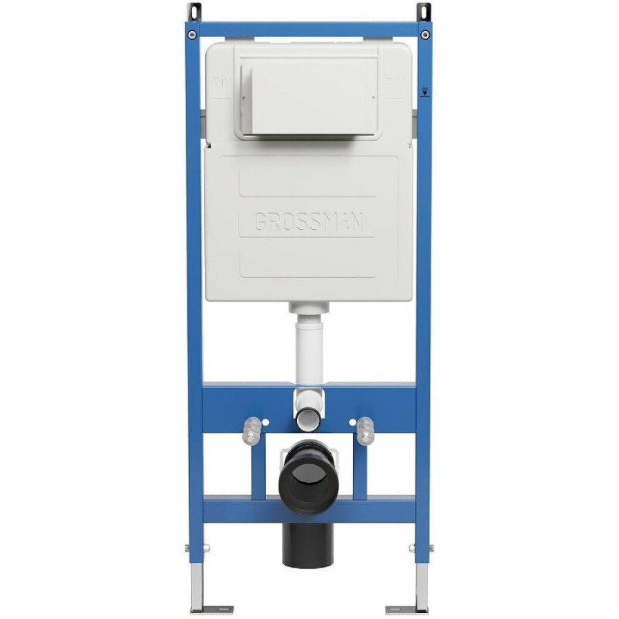 Комплект Grossman Galaxy 97.4414S.01.100, инсталляция 900.K31.01.000 с безободковым унитазом GR-4414S белый, сиденье микролифт, клавиша смыва хром глянцевый 700.K31.01.100.100