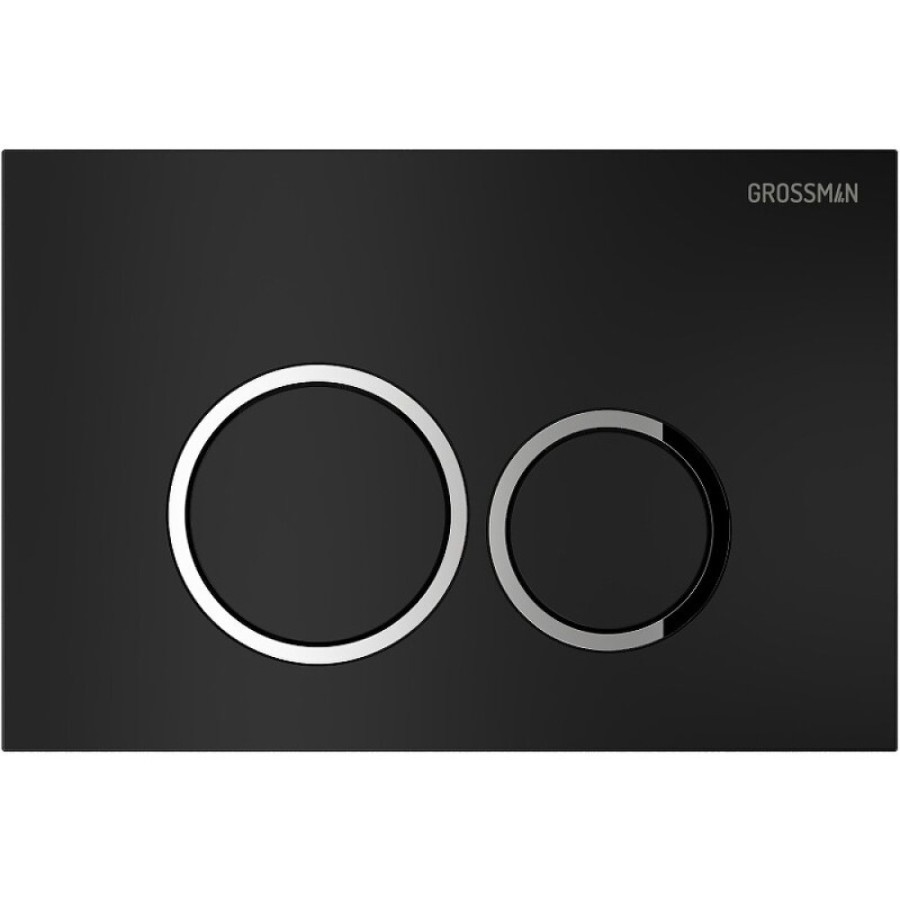 Комплект Grossman Galaxy 97.4414S.01.210, инсталляция 900.K31.01.000 с безободковым унитазом GR-4414S белый, сиденье микролифт, клавиша смыва черный матовый 700.K31.01.210.210