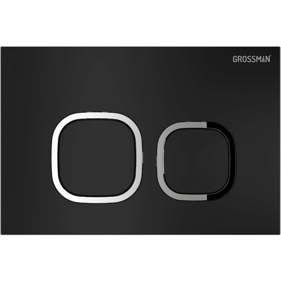 Комплект Grossman Cosmo 97.4440S.02.210, инсталляция 900.K31.01.000 с безободковым унитазом GR-4440S белый, сиденье микролифт, клавиша смыва черная матовая 700.K31.02.210.210