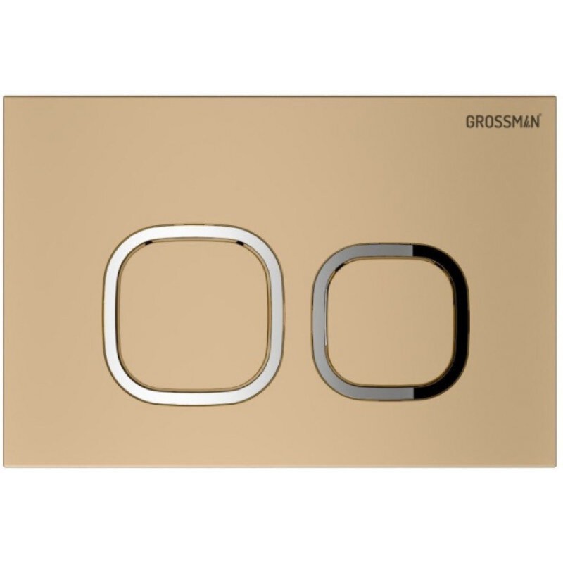 Комплект Grossman Cosmo 97.4455GMS.02.310, инсталляция 900.K31.01.000 с безободковым унитазом GR-4455GMS серый матовый, сиденье микролифт, клавиша смыва золото матовое 700.K31.02.310.310