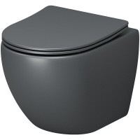 Комплект Grossman Cosmo 97.4455GMS.02.310, инсталляция 900.K31.01.000 с безободковым унитазом GR-4455GMS серый матовый, сиденье микролифт, клавиша смыва золото матовое 700.K31.02.310.310
