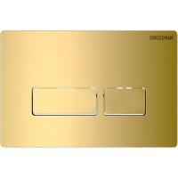 Комплект Grossman Pragma 97.4455GMS.03.300, инсталляция 900.K31.01.000 с безободковым унитазом GR-4455GMS серый матовый, сиденье микролифт, клавиша смыва золото глянцевое 700.K31.03.300.300