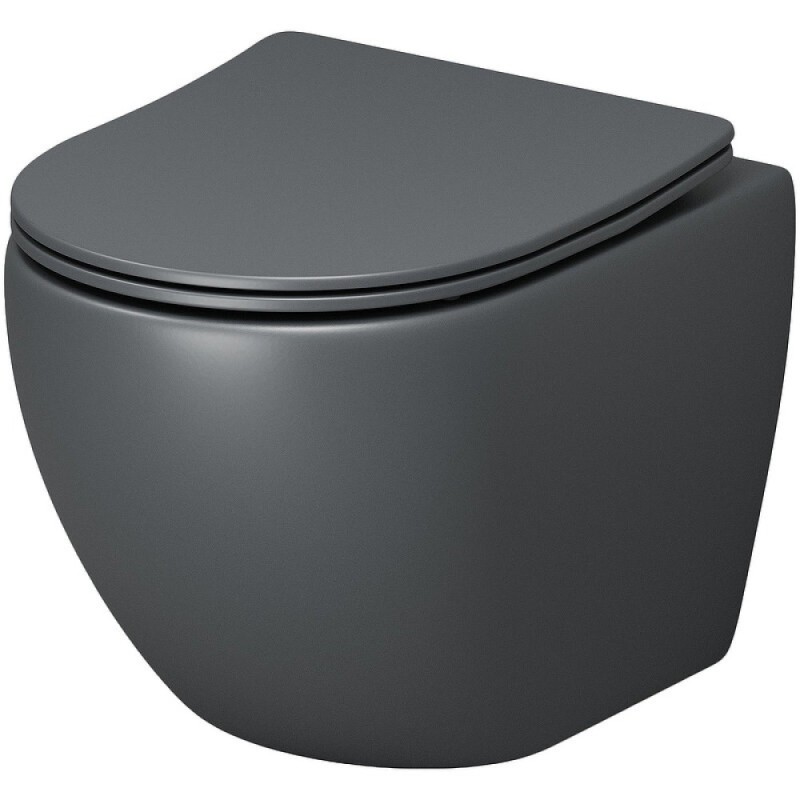 Комплект Grossman Classic 97.4455GMS.04.21M, инсталляция 900.K31.01.000 с безободковым унитазом GR-4455GMS серый матовый, сиденье микролифт, клавиша смыва черная матовая 700.K31.04.21M.21M