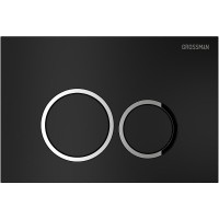 Комплект Grossman Galaxy 97.4477S.01.210, инсталляция 900.K31.01.000 с безободковым унитазом GR-4477S белый, сиденье микролифт, клавиша смыва черный матовый 700.K31.01.210.210