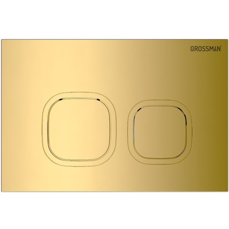 Комплект Grossman Cosmo 97.4479SQ.02.300, инсталляция 900.K31.01.000 с безободковым унитазом GR-4479SQ белый, смыв торнадо, сиденье микролифт, клавиша смыва золото глянцевая 700.K31.02.300.300
