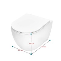 Подвесной безободковый унитаз TECE TeceSpring R 9700998, смыв торнадо, сиденье микролифт, белый