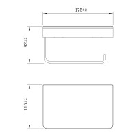 Держатель туалетной бумаги Lemark Glass Line, 9721028, с полкой, хром/белое стекло