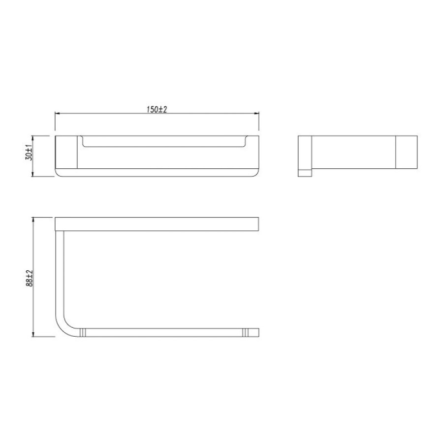 Держатель туалетной бумаги Lemark Smooth Line, 9722008, черный матовый