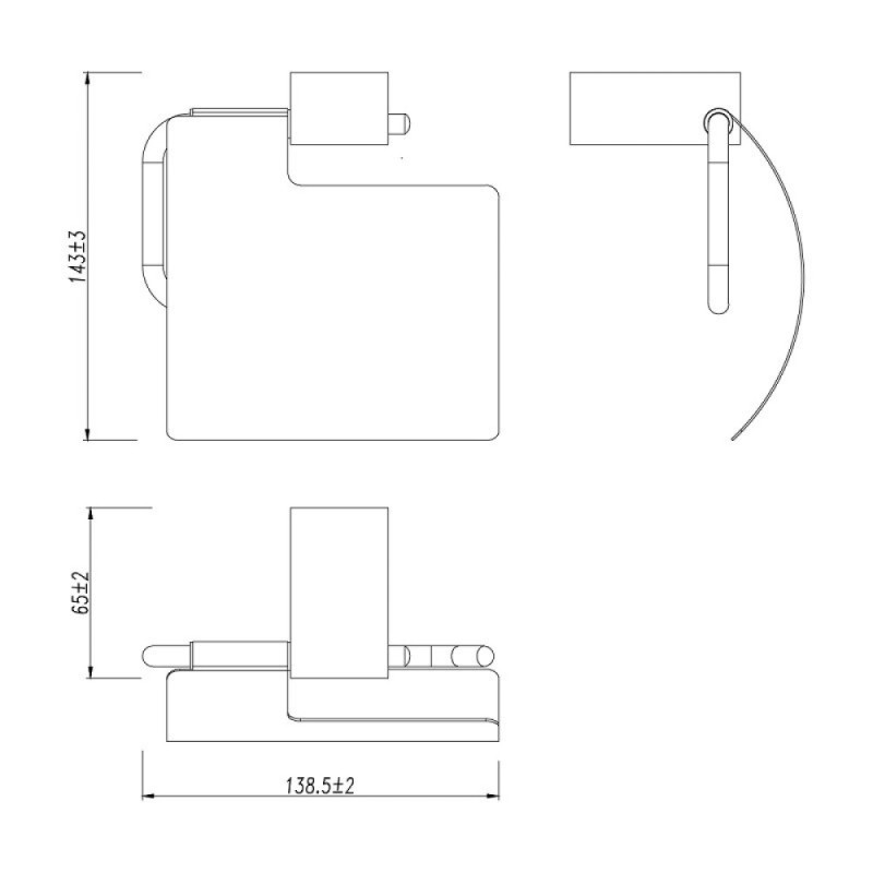 Держатель туалетной бумаги Lemark Smooth Line, 9722011, черный матовый