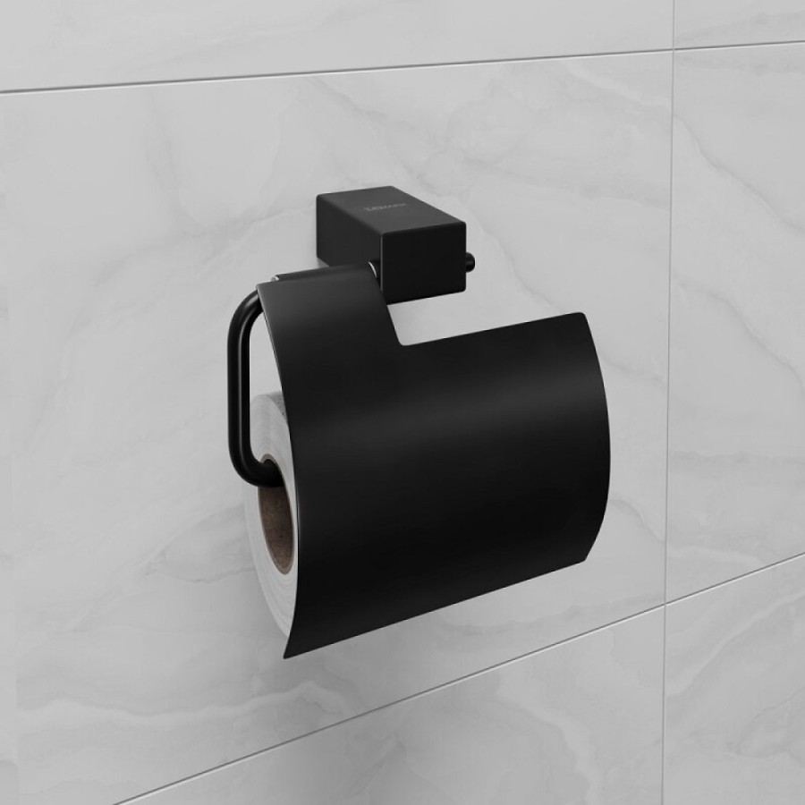Держатель туалетной бумаги Lemark Smooth Line, 9722011, черный матовый