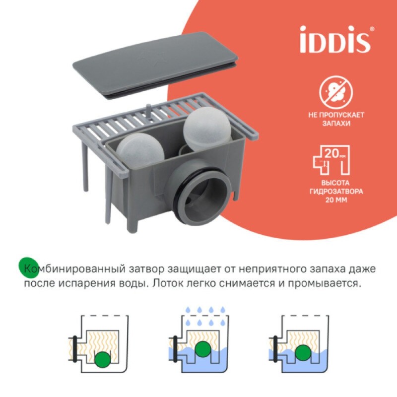 Дренажный канал Iddis Level 975A6SB10DZ, 60 см, с решеткой, хром