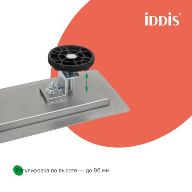 Дренажный канал Iddis Level 975A6SB10DZ, 60 см, с решеткой, хром