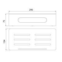 Полка для душа Lemark Shelf line, 9771043, 30 см, с крючками, хром/графит