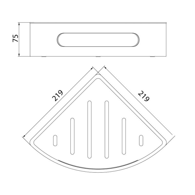 Полка для душа Lemark Shelf line, 9771046, 22 см, с крючками, хром/графит