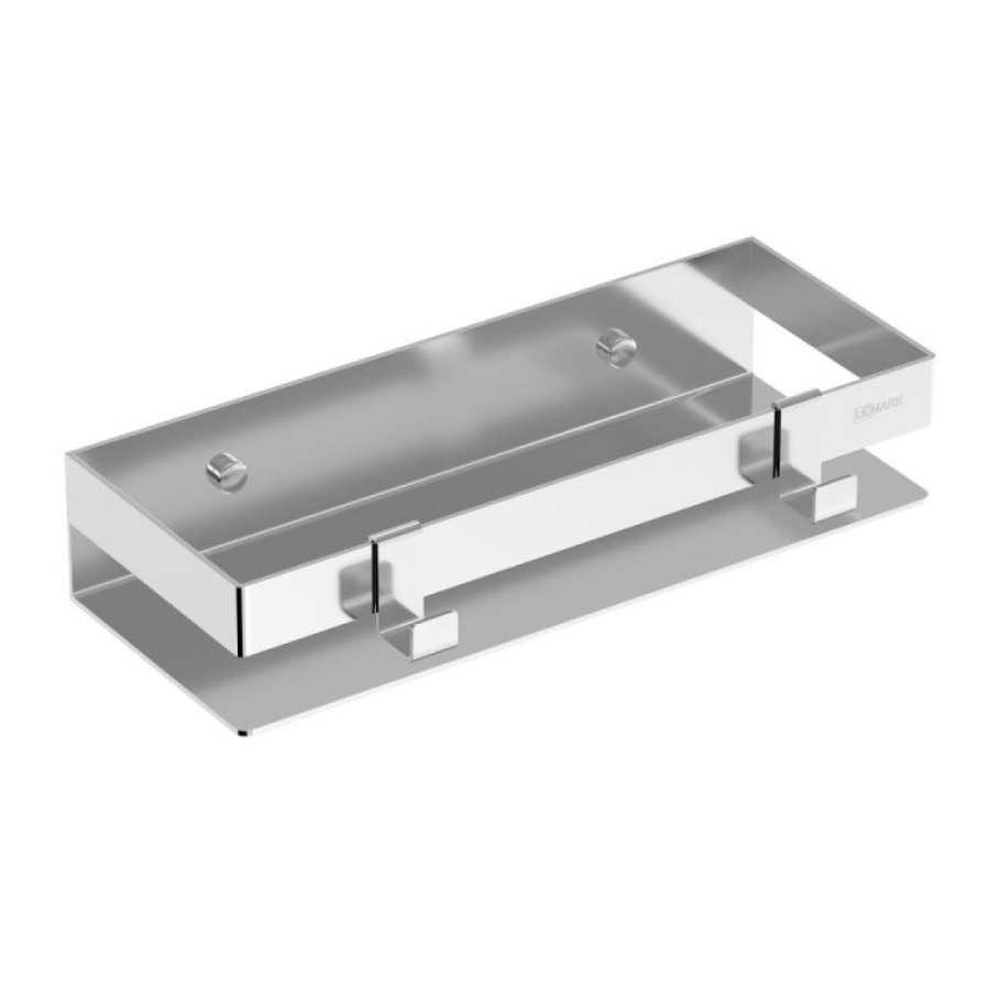 Полка для душа Lemark Shelf line, 9771049, 30 см, с крючками, хром