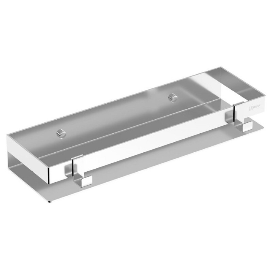 Полка для душа Lemark Shelf line, 9771052, 40 см, с крючками, хром
