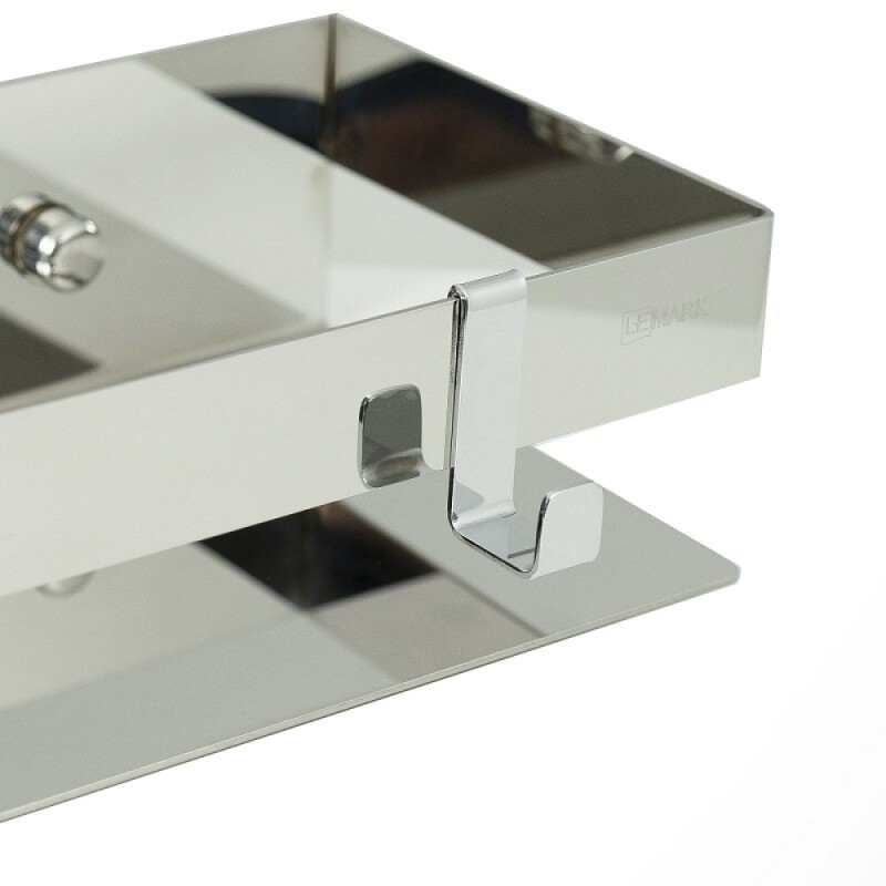 Полка для душа Lemark Shelf line, 9771052, 40 см, с крючками, хром