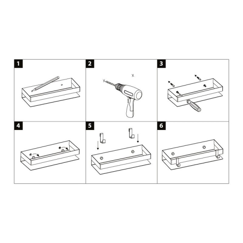 Полка для душа Lemark Shelf line, 9771052, 40 см, с крючками, хром