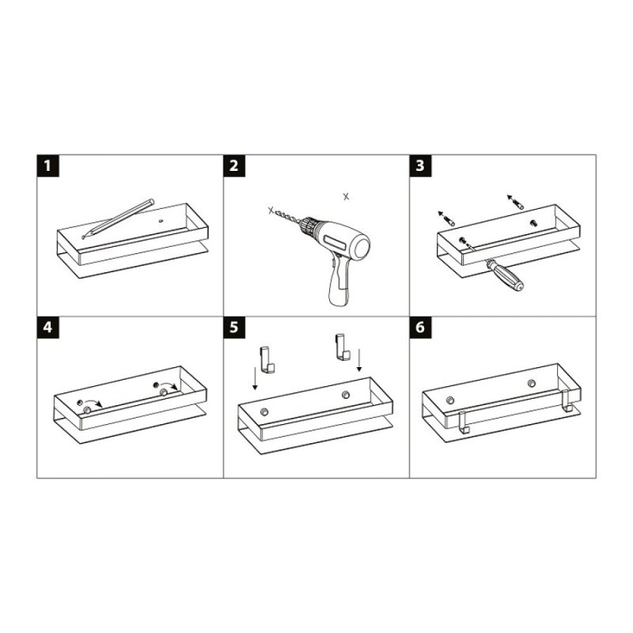 Полка для душа Lemark Shelf line, 9771052, 40 см, с крючками, хром