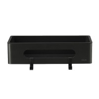 Полка для душа Lemark Shelf line, 9772044, 30 см, с крючками, черная