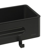 Полка для душа Lemark Shelf line, 9772044, 30 см, с крючками, черная