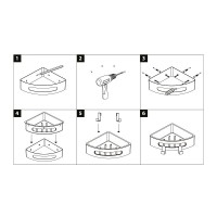 Полка для душа Lemark Shelf line, 9772047, 22 см, с крючками, черная