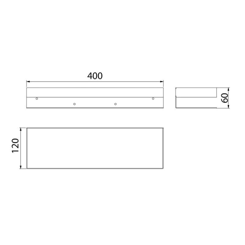 Полка для душа Lemark Shelf line, 9772053, 40 см, с крючками, черный матовый