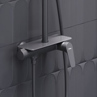 Душевая система Damixa Jupiter 977780300, цвет черный матовый
