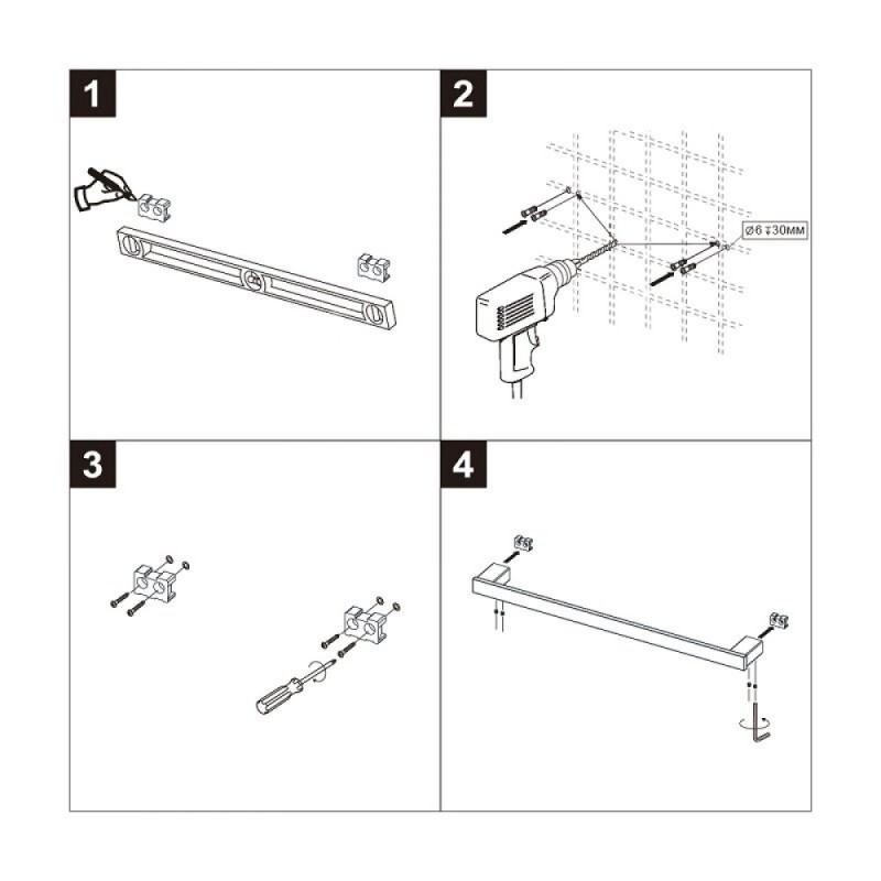 Полотенцедержатель Lemark Smooth Line, 9781022, 61 см, хром