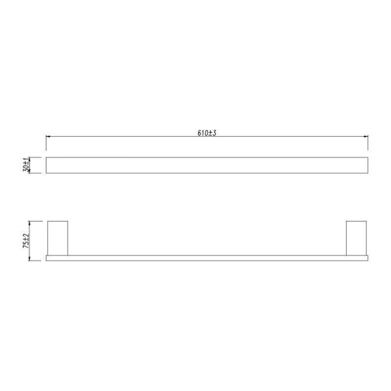 Полотенцедержатель Lemark Smooth Line, 9782023, 61 см, черный матовый
