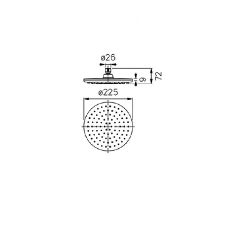 Верхний душ Iddis Ray 978IDC21SM, 22.5 см, хром