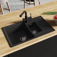 Кухонная мойка Lemark Ramza 9910041, 76 см, искусственный камень, серый шелк