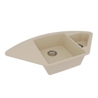 Кухонная мойка Lemark Irkana 9910044, 98 см, искусственный камень, бежевый