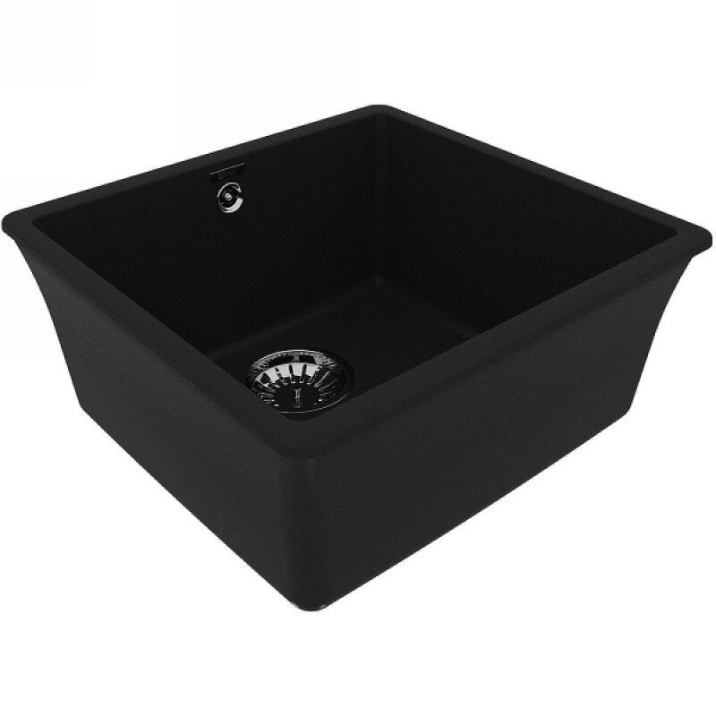 Кухонная мойка Lemark Sinara 440-U 9910067, 44 см, искусственный камень, цвет антрацит