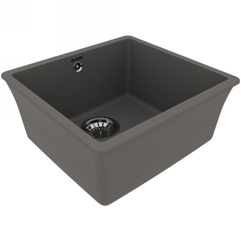 Кухонная мойка Lemark Sinara 440-U 9910071, 44 см, искусственный камень, цвет серый шелк
