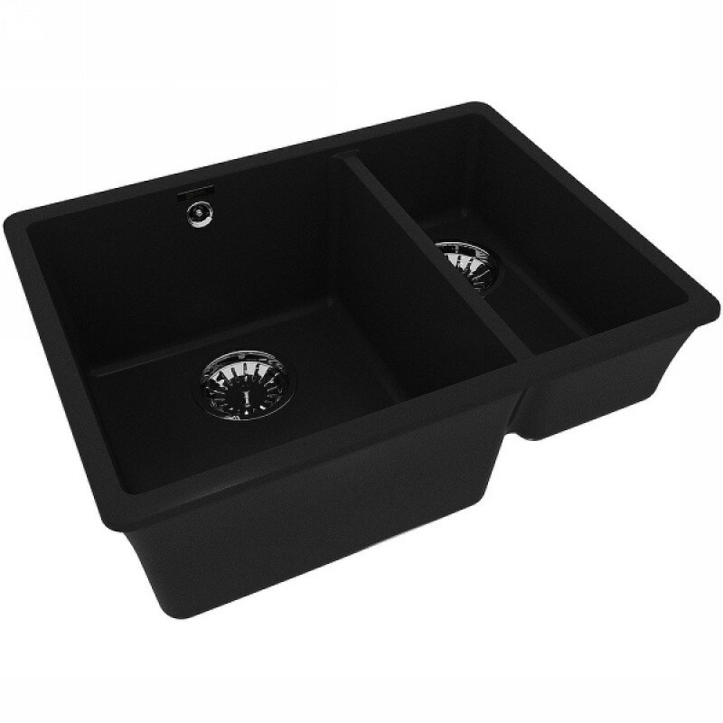 Кухонная мойка Lemark Sinara 550.2-U 9910079, 55 см, искусственный камень, антрацит