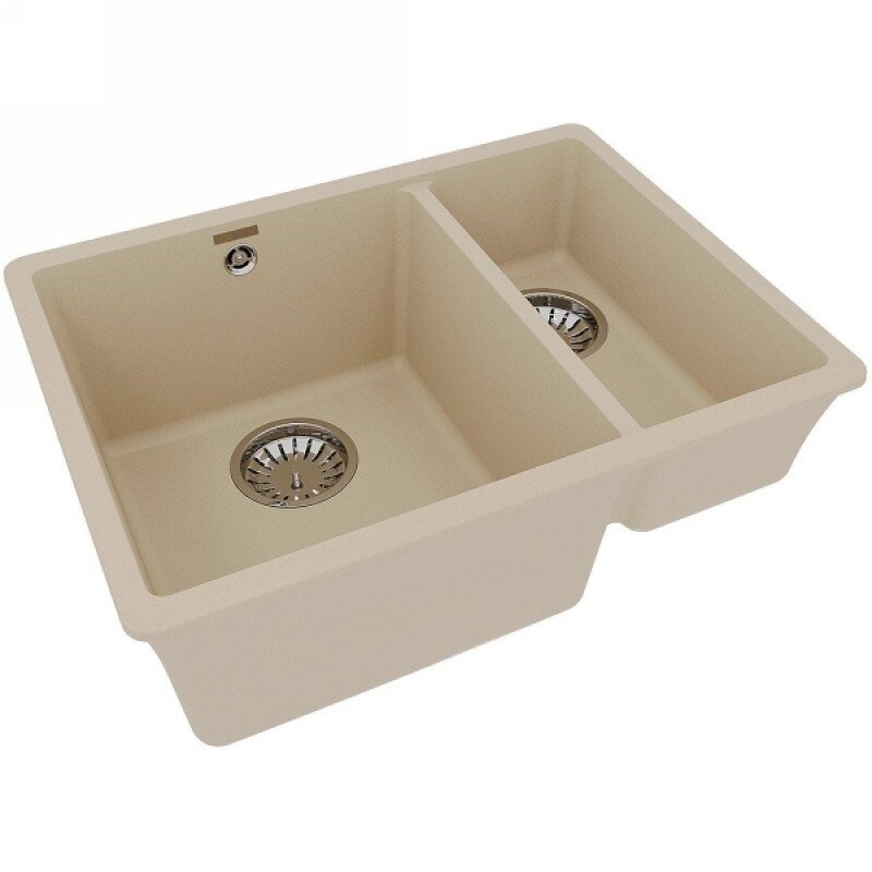 Кухонная мойка Lemark Sinara 550.2-U 9910080, 55 см, искусственный камень, бежевый