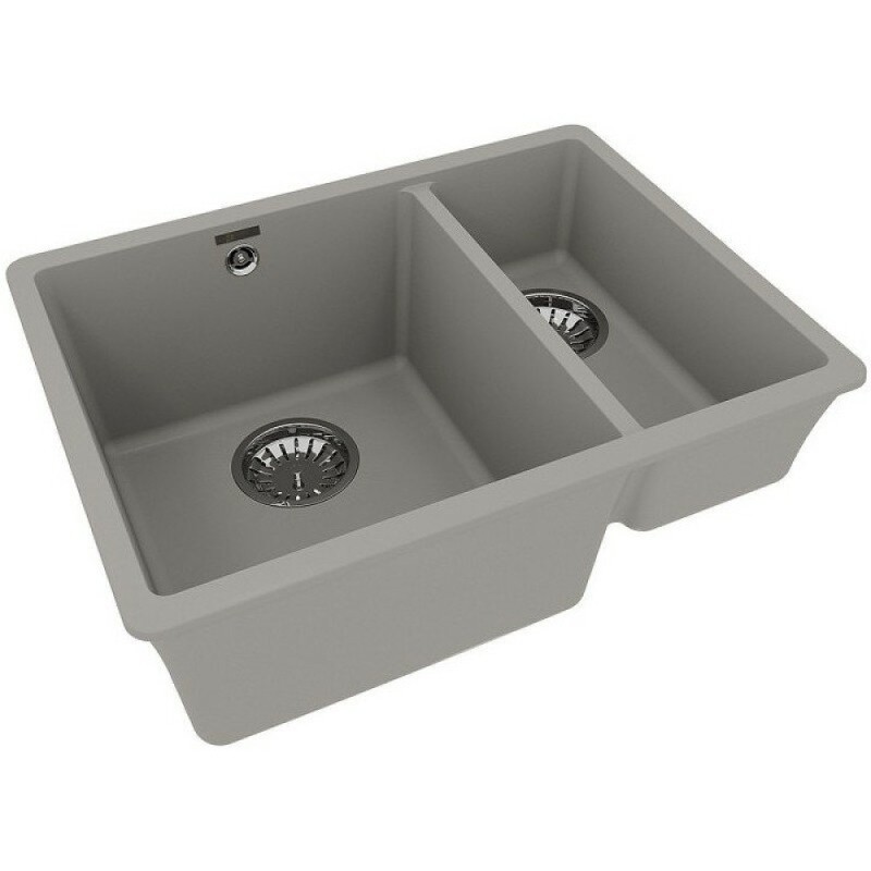 Кухонная мойка Lemark Sinara 550.2-U 9910081, 55 см, искусственный камень, грей