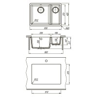 Кухонная мойка Lemark Sinara 9910083 550.2-U, 55 см, цвет серый шелк