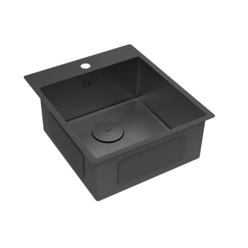 Кухонная мойка Lemark Janga 440 9932104, 44 см, PVD-покрытие, нержавеющая сталь, черный матовый