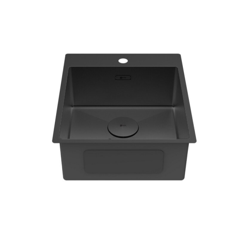 Кухонная мойка Lemark Janga 440 9932104, 44 см, PVD-покрытие, нержавеющая сталь, черный матовый