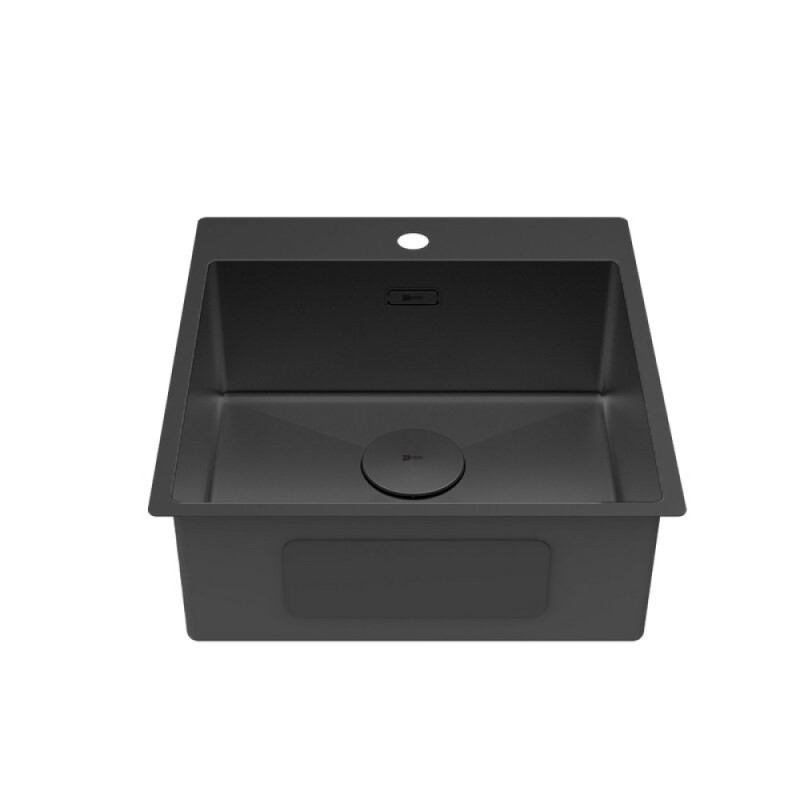 Кухонная мойка Lemark Janga 490 9932108, 49 см, PVD-покрытие, нержавеющая сталь, черный матовый