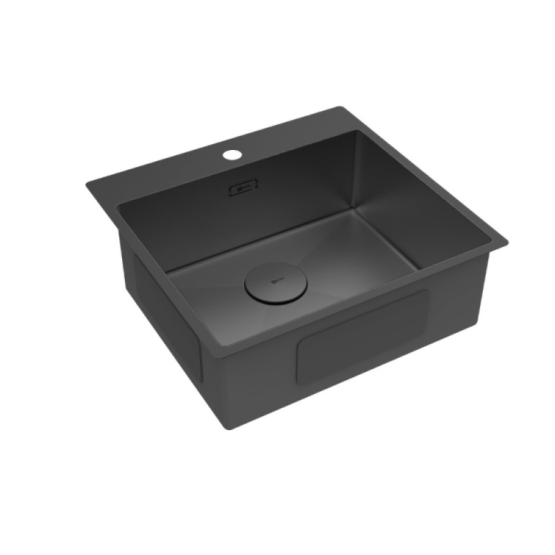 Кухонная мойка Lemark Janga 540 9932112, 54 см, PVD-покрытие, нержавеющая сталь, черный матовый